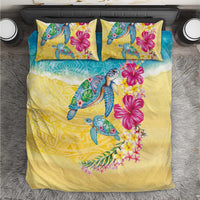 Hawaiian Tropical Plants Turtles Bedding Set Watercolor Style - Polynesian Pride