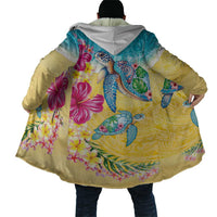 Hawaiian Tropical Plants Turtles Cloak Watercolor Style - Polynesian Pride