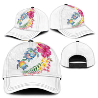 Hawaiian Abstract Art Turtles Classic Cap with Plumeria and Hibiscus - Polynesian Pride