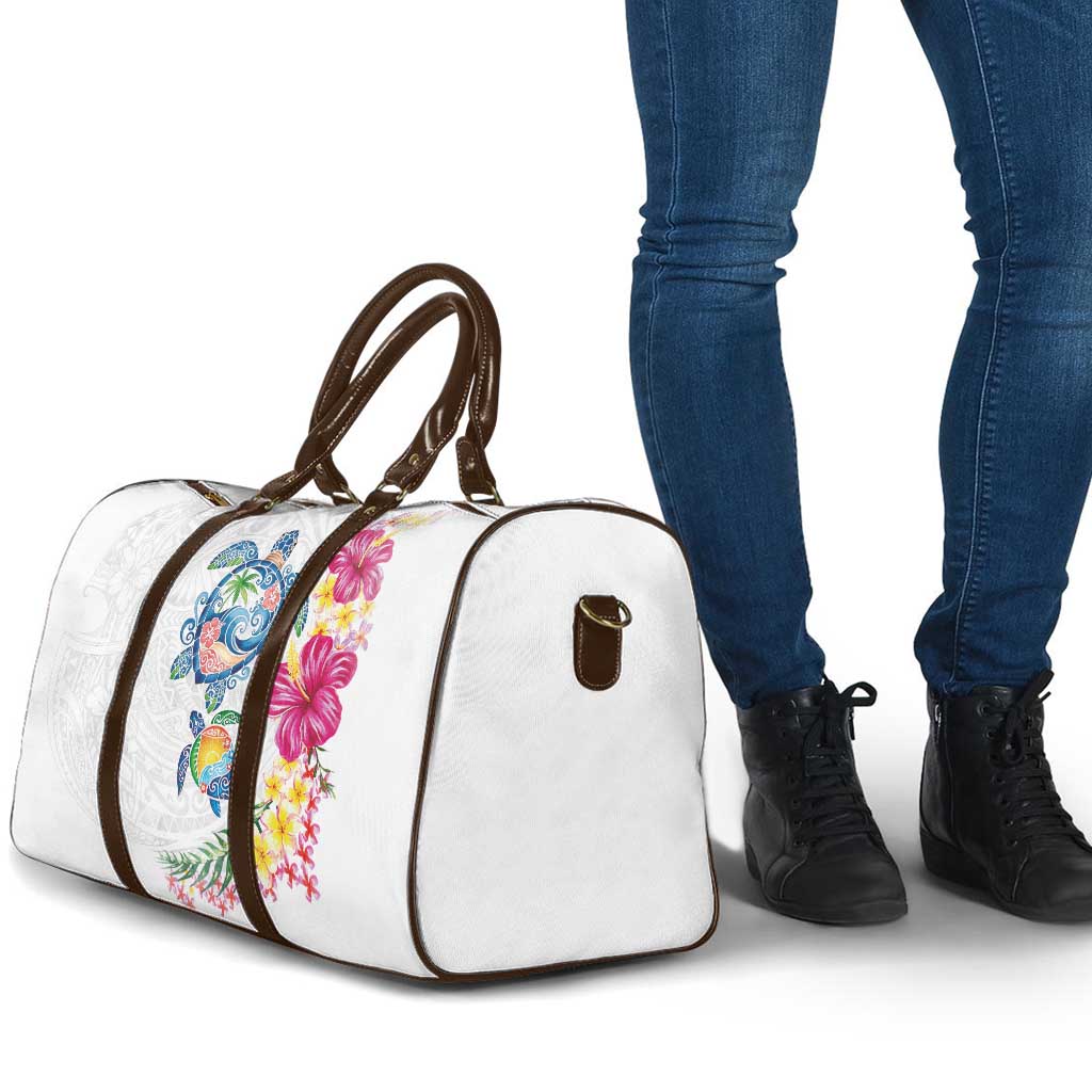 Hawaiian Abstract Art Turtles Travel Bag with Plumeria and Hibiscus - Polynesian Pride