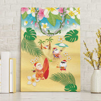 Hawaiian Mele Kalikimaka Canvas Wall Art Tropical Plumeria and Lei Funny Santa Beach - Polynesian Pride