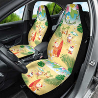 Hawaiian Mele Kalikimaka Car Seat Cover Tropical Plumeria and Lei Funny Santa Beach - Polynesian Pride