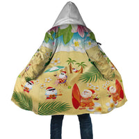 Hawaiian Mele Kalikimaka Cloak Tropical Plumeria and Lei Funny Santa Beach - Polynesian Pride