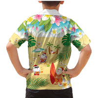 Hawaiian Mele Kalikimaka Family Matching Mermaid Dress and Hawaiian Shirt Tropical Plumeria and Lei Funny Santa Beach - Polynesian Pride