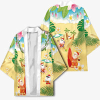Hawaiian Mele Kalikimaka Kimono Tropical Plumeria and Lei Funny Santa Beach - Polynesian Pride