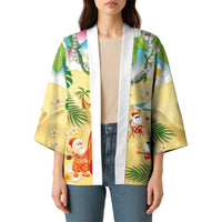 Hawaiian Mele Kalikimaka Kimono Tropical Plumeria and Lei Funny Santa Beach - Polynesian Pride