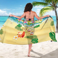 Hawaiian Mele Kalikimaka Sarong Tropical Plumeria and Lei Funny Santa Beach LT03 - Polynesian Pride