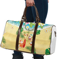 Hawaiian Mele Kalikimaka Travel Bag Tropical Plumeria and Lei Funny Santa Beach - Polynesian Pride