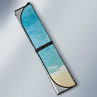 Hawaiian Mele Kalikimaka Auto Sun Shade Tropical Xmas Turtles Red Poinsettia Watercolor - Polynesian Pride