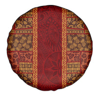Hawaii Style Hibiscus and Tribal Element Fabric Patchwork Spare Tire Cover LT03 - Polynesian Pride