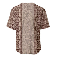 Hawaii Style Hibiscus and Tribal Element Fabric Patchwork Baseball Jersey Beige Version LT03 - Polynesian Pride