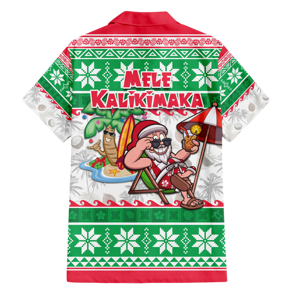 Hawaii Mele Kalikimaka Family Matching Short Sleeve Bodycon Dress and Hawaiian Shirt Aloha Santa and Palm Tree Mix Kakau Pattern LT03 - Polynesian Pride