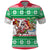 Hawaii Mele Kalikimaka Polo Shirt Aloha Santa and Palm Tree Mix Kakau Pattern LT03 Green - Polynesian Pride
