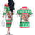 Custom Hawaii Mele Kalikimaka Couples Matching Off The Shoulder Long Sleeve Dress and Hawaiian Shirt Aloha Santa and Palm Tree Mix Kakau Pattern LT03 - Polynesian Pride