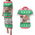 Custom Hawaii Mele Kalikimaka Couples Matching Puletasi Dress and Hawaiian Shirt Aloha Santa and Palm Tree Mix Kakau Pattern LT03 Green - Polynesian Pride