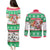 Custom Hawaii Mele Kalikimaka Couples Matching Puletasi Dress and Long Sleeve Button Shirt Aloha Santa and Palm Tree Mix Kakau Pattern LT03 - Polynesian Pride