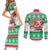 Custom Hawaii Mele Kalikimaka Couples Matching Short Sleeve Bodycon Dress and Long Sleeve Button Shirt Aloha Santa and Palm Tree Mix Kakau Pattern LT03 - Polynesian Pride