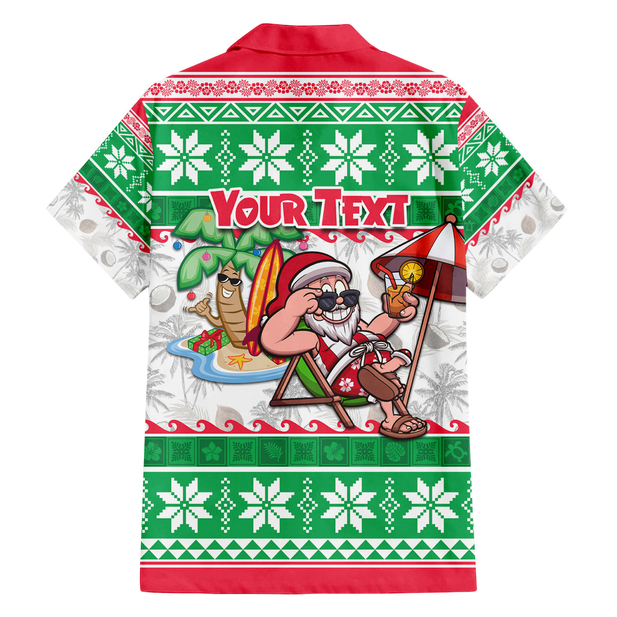 Custom Hawaii Mele Kalikimaka Family Matching Long Sleeve Bodycon Dress and Hawaiian Shirt Aloha Santa and Palm Tree Mix Kakau Pattern LT03 - Polynesian Pride
