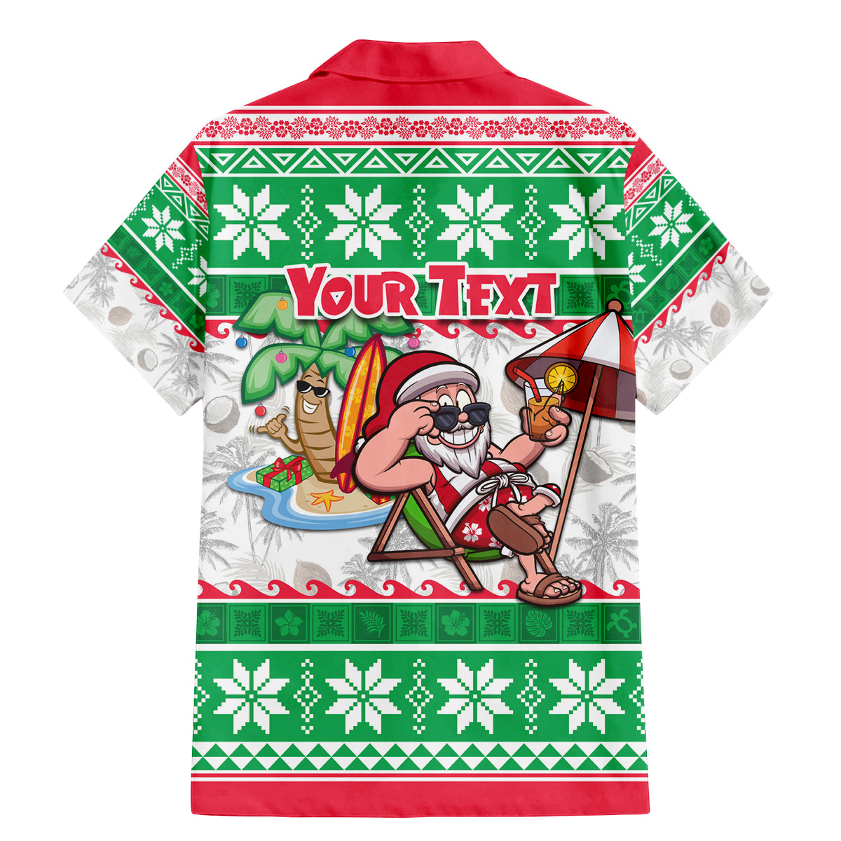 Custom Hawaii Mele Kalikimaka Family Matching Mermaid Dress and Hawaiian Shirt Aloha Santa and Palm Tree Mix Kakau Pattern LT03 - Polynesian Pride