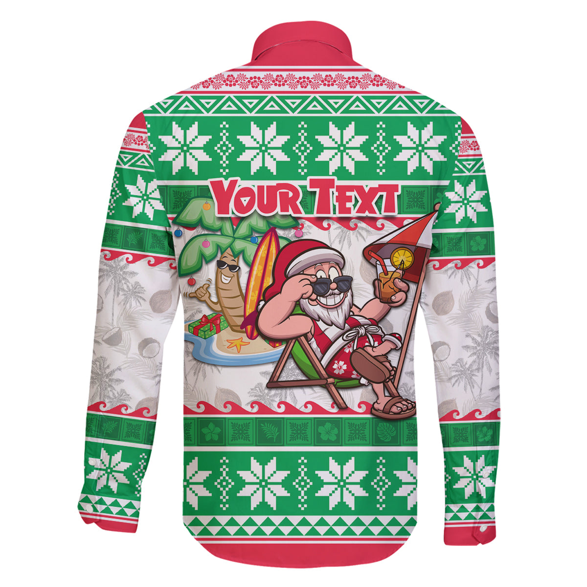 Custom Hawaii Mele Kalikimaka Family Matching Mermaid Dress and Hawaiian Shirt Aloha Santa and Palm Tree Mix Kakau Pattern LT03 - Polynesian Pride