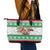 Custom Hawaii Mele Kalikimaka Leather Tote Bag Aloha Santa and Palm Tree Mix Kakau Pattern LT03 - Polynesian Pride