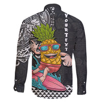 Hawaii Pineapple Surfing Kakau Tribal Personalised Family Matching Tank Maxi Dress and Hawaiian Shirt LT03 - Polynesian Pride