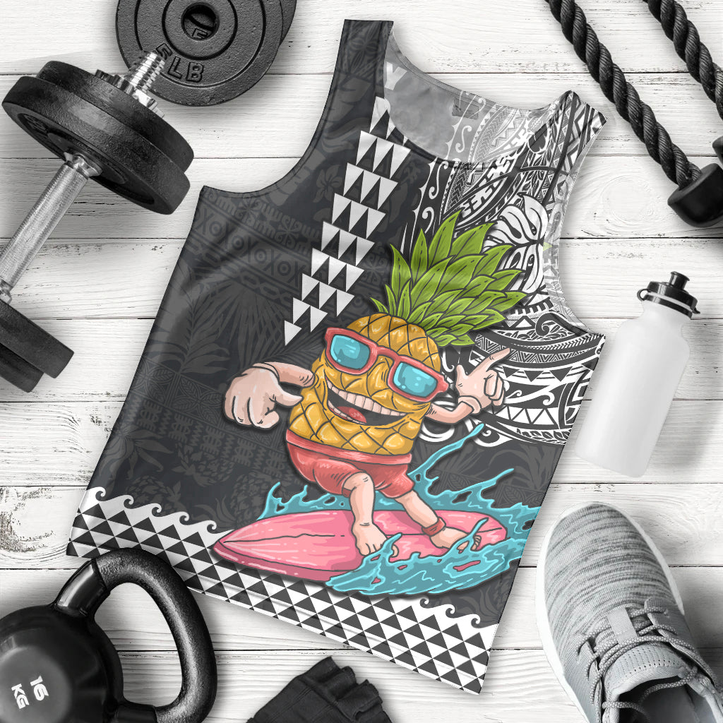 Hawaii Pineapple Surfing Kakau Tribal Personalised Men Tank Top LT03 - Polynesian Pride