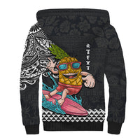 Hawaii Pineapple Surfing Kakau Tribal Personalised Sherpa Hoodie LT03 - Polynesian Pride