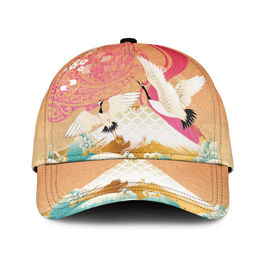 Hawaiian and Japanese Culture Together Classic Cap Kakau Art Tattoo with Cranes and Sakura Spring Vibe LT03 Universal Fit Multicolor - Polynesian Pride