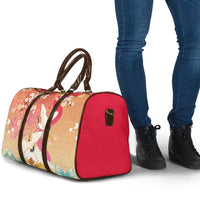 Hawaiian and Japanese Culture Together Travel Bag Kakau Art Tattoo with Cranes and Sakura Spring Vibe - Polynesian Pride