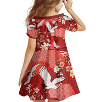 Hawaiian and Japanese Culture Together Family Matching Off Shoulder Maxi Dress and Hawaiian Shirt Red Ohia Lehua Plumeria and Sakura Blooming LT03 - Polynesian Pride