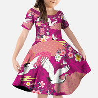 Hawaiian and Japanese Culture Together Family Matching Summer Maxi Dress and Hawaiian Shirt Pink Ohia Lehua Plumeria and Sakura Blooming - Polynesian Pride