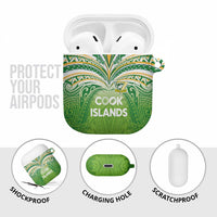 Cook Islands Rugby League AirPods Case Tatau Tribal Motifs-Light Green Color LT03 - Polynesian Pride