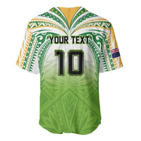 Custom Cook Islands Rugby League Baseball Jersey Tatau Tribal Motifs-Light Green Color - Polynesian Pride