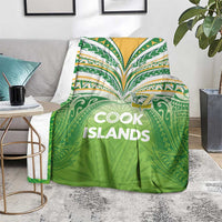 Cook Islands Rugby League Blanket Tatau Tribal Motifs-Light Green Color LT03 - Polynesian Pride