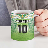 Custom Cook Islands Rugby League Ceramic Mug Tatau Tribal Motifs-Light Green Color LT03 - Polynesian Pride