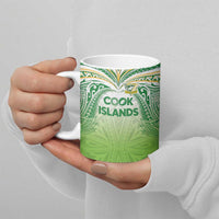 Custom Cook Islands Rugby League Ceramic Mug Tatau Tribal Motifs-Light Green Color LT03 - Polynesian Pride