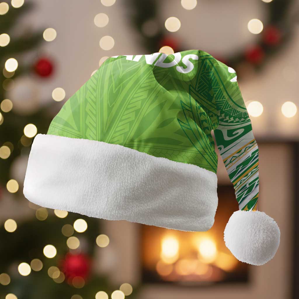 Cook Islands Rugby League Christmas Santa Hat Tatau Tribal Motifs-Light Green Color - Polynesian Pride