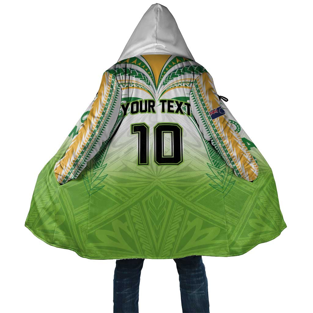 Custom Cook Islands Rugby League Cloak Tatau Tribal Motifs-Light Green Color LT03 Unisex Green - Polynesian Pride