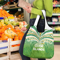 Cook Islands Rugby League Grocery Bag Tatau Tribal Motifs-Light Green Color LT03 - Polynesian Pride