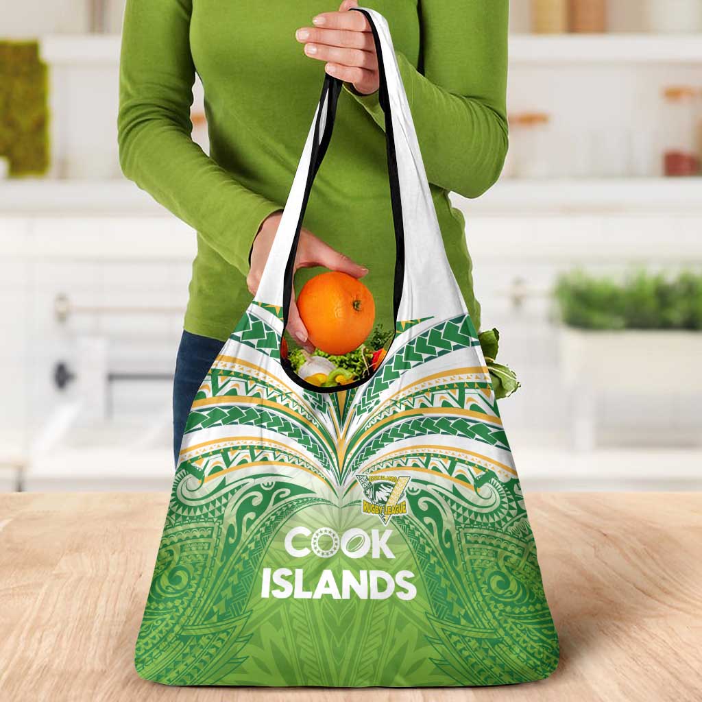 Cook Islands Rugby League Grocery Bag Tatau Tribal Motifs-Light Green Color LT03 - Polynesian Pride
