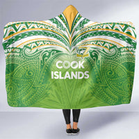 Cook Islands Rugby League Hooded Blanket Tatau Tribal Motifs-Light Green Color LT03 One Size Green - Polynesian Pride