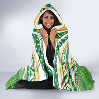 Cook Islands Rugby League Hooded Blanket Tatau Tribal Motifs-Light Green Color LT03 - Polynesian Pride
