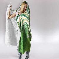 Cook Islands Rugby League Hooded Blanket Tatau Tribal Motifs-Light Green Color LT03 - Polynesian Pride
