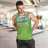 Custom Cook Islands Rugby League Men Tank Top Tatau Tribal Motifs-Light Green Color LT03 Green - Polynesian Pride