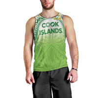 Custom Cook Islands Rugby League Men Tank Top Tatau Tribal Motifs-Light Green Color LT03 - Polynesian Pride