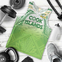 Custom Cook Islands Rugby League Men Tank Top Tatau Tribal Motifs-Light Green Color LT03 - Polynesian Pride