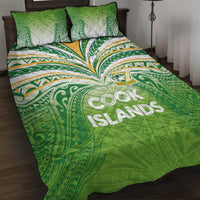 Cook Islands Rugby League Quilt Bed Set Tatau Tribal Motifs-Light Green Color LT03 Green - Polynesian Pride