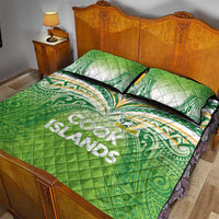 Cook Islands Rugby League Quilt Bed Set Tatau Tribal Motifs-Light Green Color LT03 - Polynesian Pride