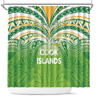 Cook Islands Rugby League Shower Curtain Tatau Tribal Motifs-Light Green Color LT03 Green - Polynesian Pride